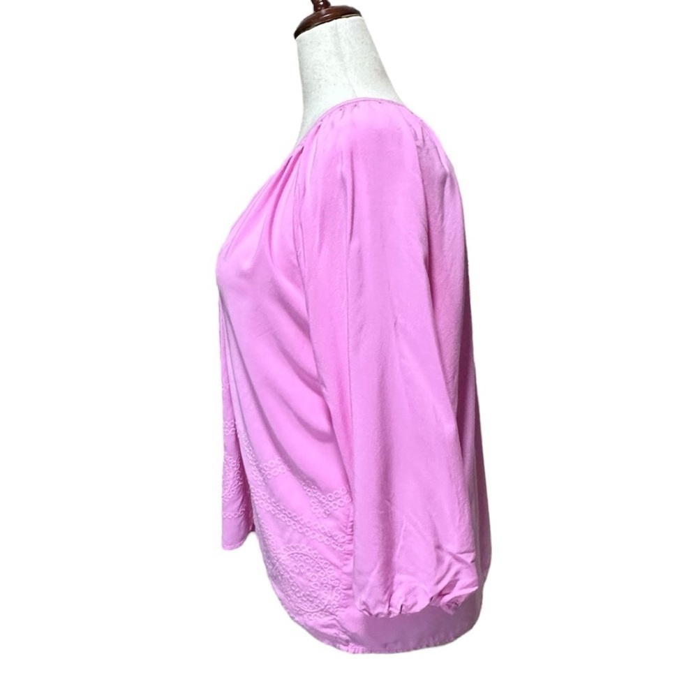 Crown & Ivy Pink 3/4 Sleeve Blouse Size XXL - Picture 4 of 6